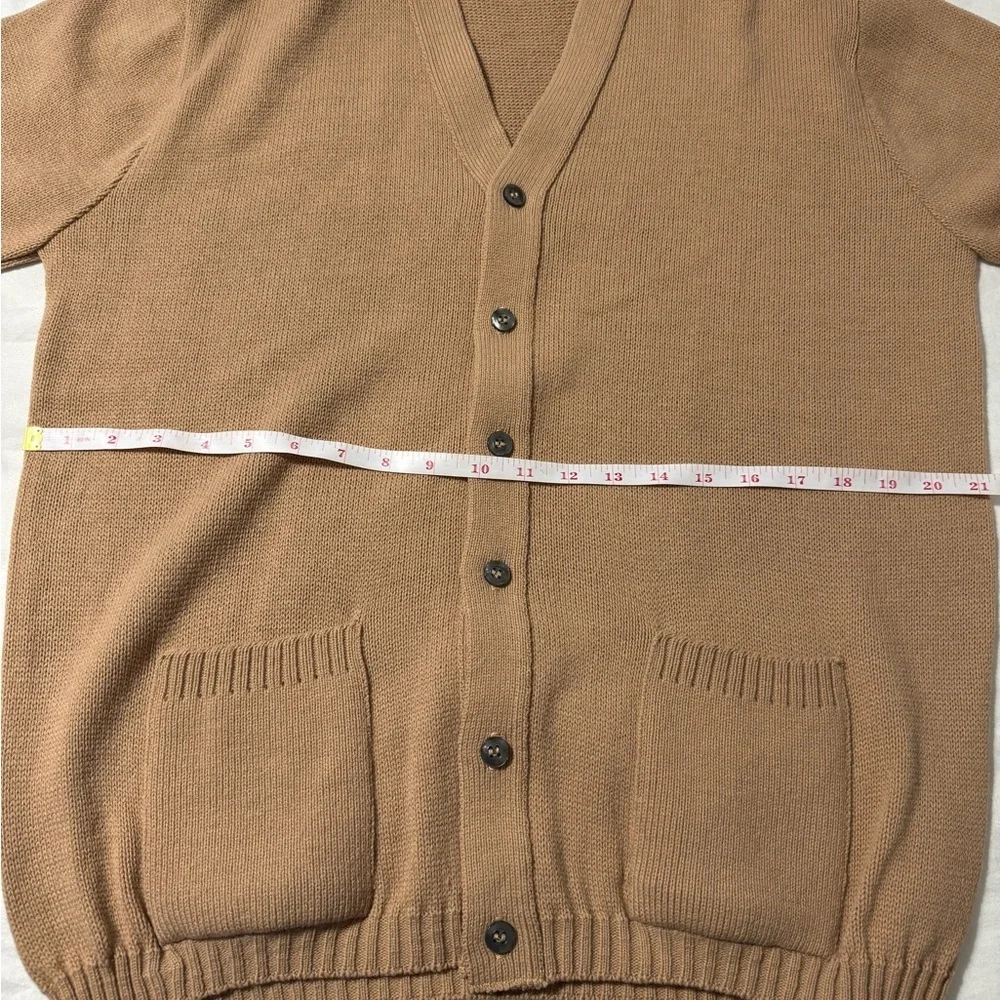 Men's Tan Cardigan Sweater